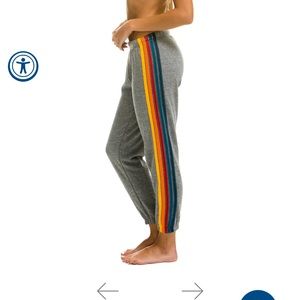 Aviator Nation 5 Stripe Sweatpants- Heather Grey (size M)